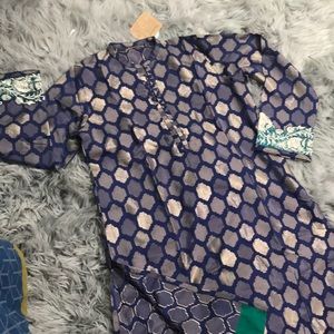 Nwt beautiful embroidered/laced jacquard kurta